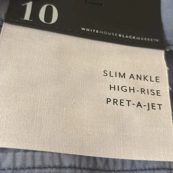 White House Black Market slim ankle high rise pret-a-jet crop pants. Size 10. - Picture 6 of 7